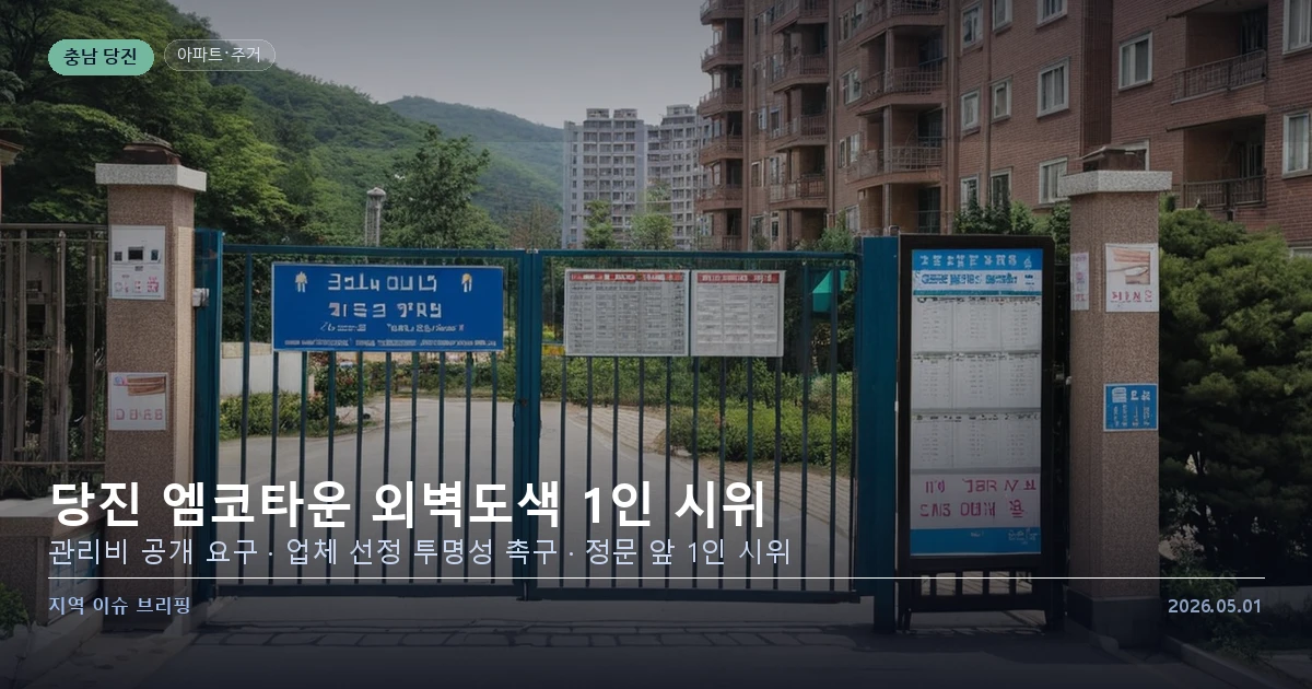 충남 당진 엠코타운 아파트 1인 시위