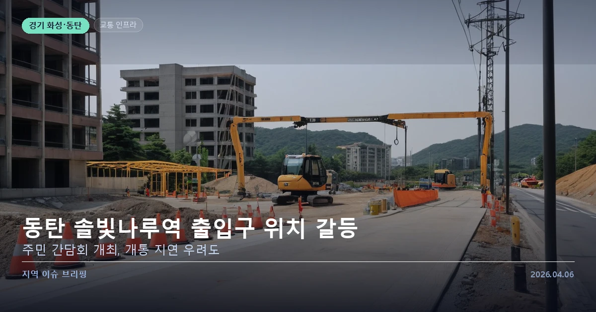 동탄 솔빛나루역 출입구 갈등 — 카드 이미지