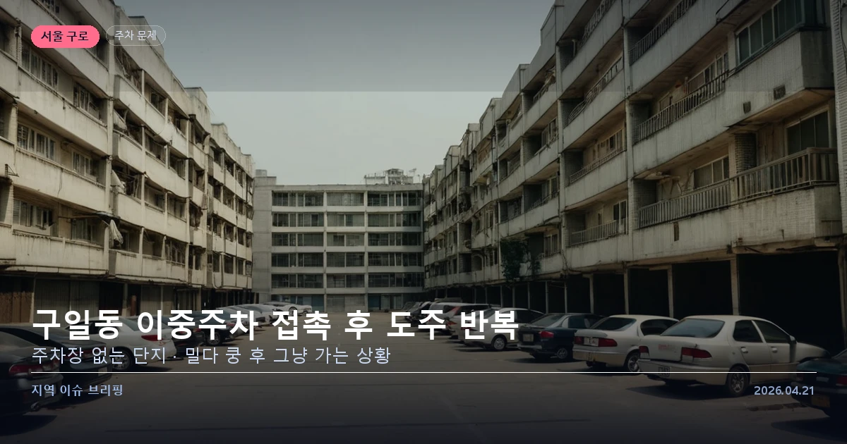 구로 구일동 이중주차 접촉 사고 반복 문제