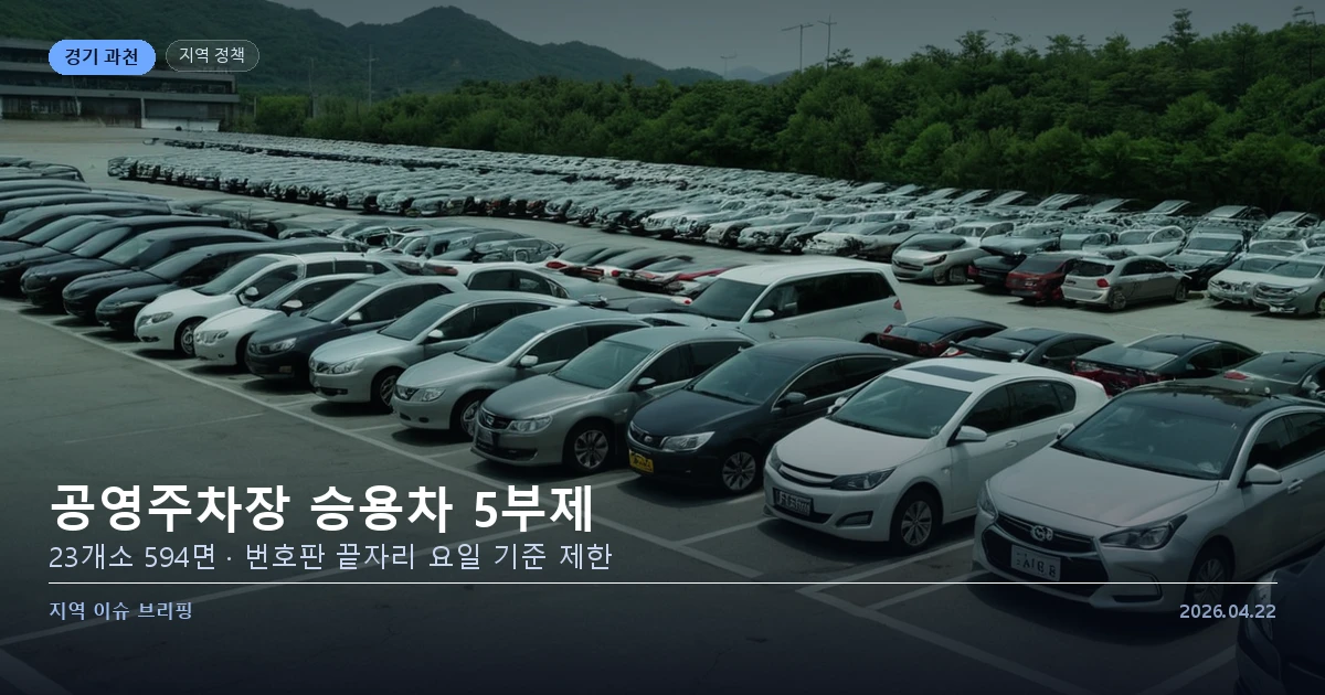 과천 공영주차장 승용차 5부제 요일제 안내