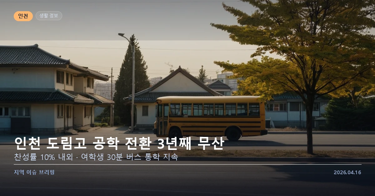 인천 도림고 남녀공학 전환 3년째 무산