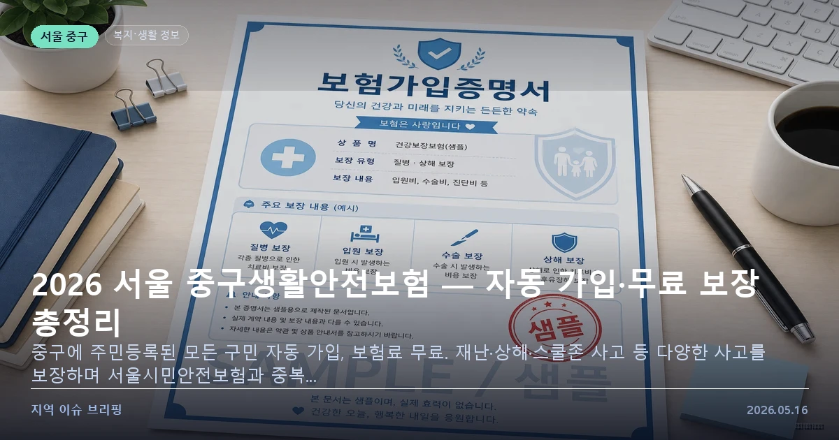 서울 중구 생활안전보험 2026 이미지