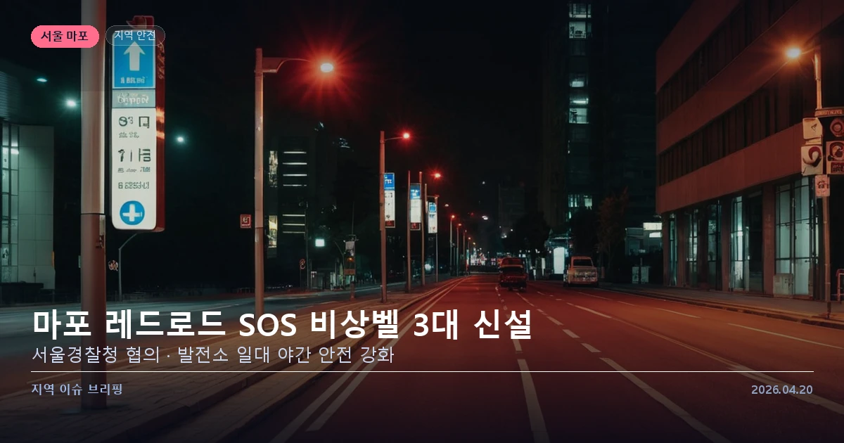 마포구 레드로드 발전소 일대 SOS 비상벨 신설