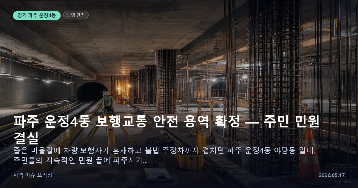 파주 운정4동 야당동 보행교통 안전 용역 이미지