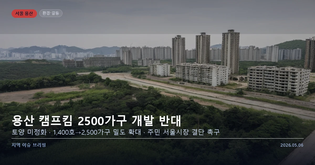 서울 용산 캠프킴 부지와 용산공원 전경