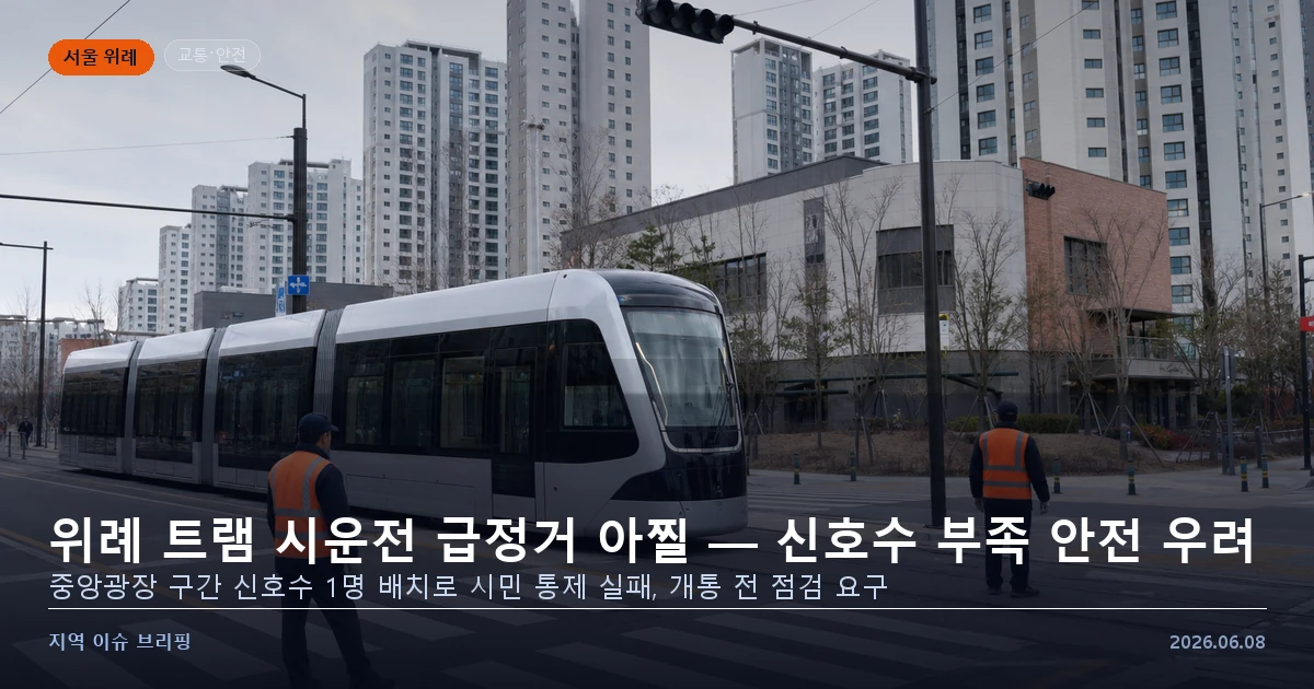 위례선 트램 시운전 안전 우려